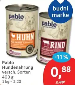 Budni Pablo Hundenahrung Angebot