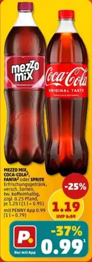 PENNY MEZZO MIX, COCA-COLA, FANTA oder SPRITE Angebot