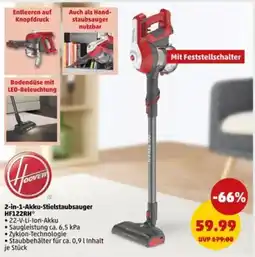 PENNY Hoover 2 in 1 akku stielstaubsauger hf122rh Angebot