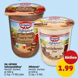 PENNY Dr. Oetker Sahnepudding o. Milchreis Angebot