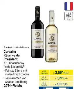 METRO Corsaire Réserve du Président z.B.: Chardonnay Île de Beauté IGP Angebot