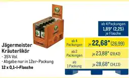 METRO Jägermeister Kräuterlikör Angebot