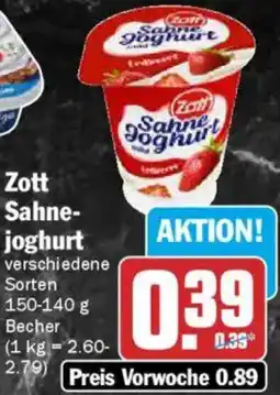 AEZ Zott Sahnejoghurt Angebot