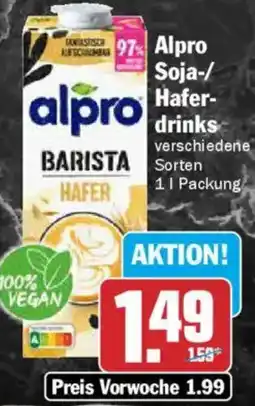 AEZ Alpro Soja-/ Haferdrinks Angebot