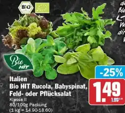AEZ Italien Bio HIT Rucola, Babyspinat, Feld oder Pflücksalat Angebot