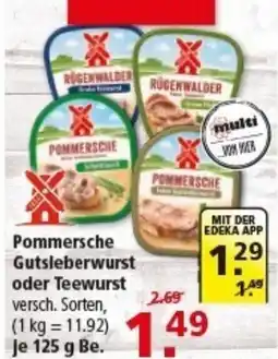 Multi Markt Pommersche Gutsleberwurst oder Teewurst Angebot