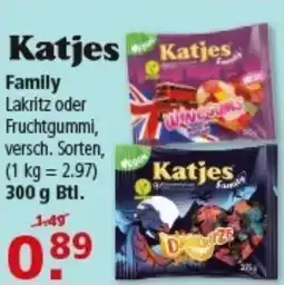 Multi Markt Katjes Family Lakritz oder Fruchtgummi Angebot