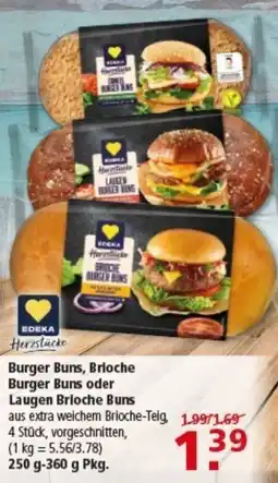 Multi Markt EDEKA Herzstücke Burger Buns, Brioche Burger Buns oder Laugen Brioche Buns Angebot