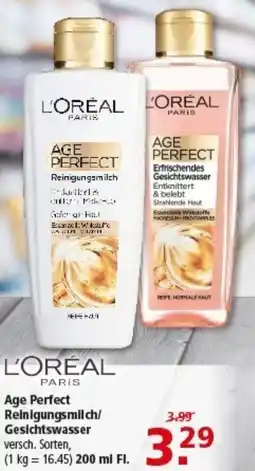 Multi Markt L'ORÉAL PARIS Age Perfect Reinigungsmilch/ Gesichtswasser Angebot