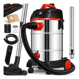 Netto Marken-Discount Masko Industriestaubsauger Staubsauger Nass Trocken Sauger Edelstahl max. 1800W Angebot