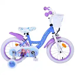Netto Marken-Discount VOLARE Kinderfahrrad Disney Frozen 2 14 Zoll, Blau / Lila Angebot