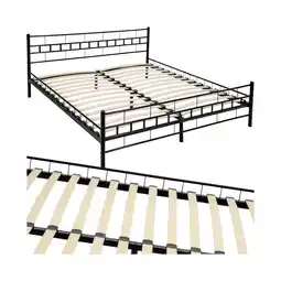 Netto Marken-Discount tectake Metallbett, robustes Stahlgestell, bodenschonende Kunststoffkappen, 180 x 200 cm Angebot