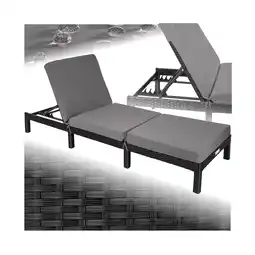 Netto Marken-Discount tectake Rattan Sonnenliege, widerstandsfähig, 6-fach verstellbare Rückenlehne, 196 x 66 x 27 cm Angebot