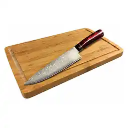 Netto Marken-Discount Grillfürst Schneide & Messer Set Schneidebrett und Damast Hochmesser Angebot