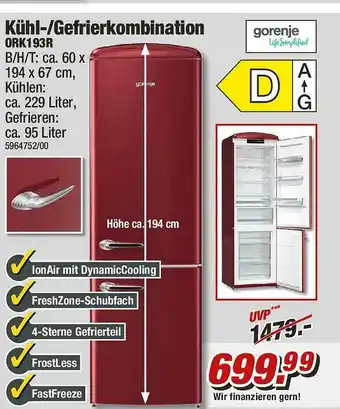 Poco Kühl- Oder Gefrierkombination 0rk193r Gorenje Angebot