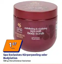 Action Spa Exclusives Körperpeeling oder Bodylotion Angebot