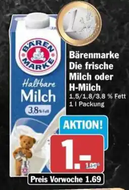 HIT Bärenmarke Die frische oder H-Milch Angebot