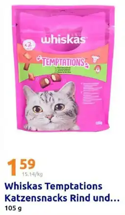 Action Whiskas Temptations Katzensnacks Rind und... Angebot