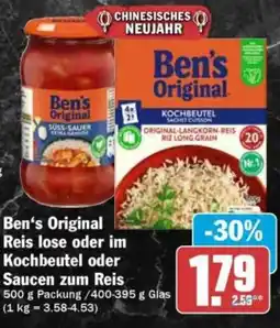 HIT Ben's Original Reis lose oder im Kochbeutel oder Saucen zum Reis Angebot