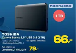 Euronics TOSHIBA Canvio Basics 2,5" USB 3,2 (1 TB) Angebot