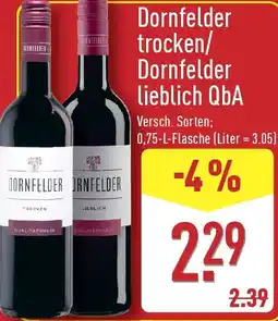 Aldi Nord Dornfelder trocken/ Dornfelder lieblich QbA Angebot