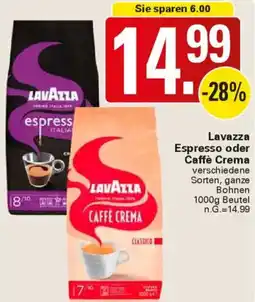 WEZ Lavazza Espresso oder Caffè Crema Angebot