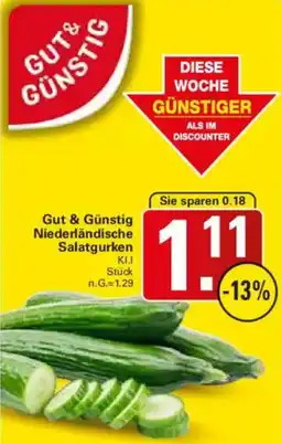 WEZ Gut & Günstig Niederländische Salatgurken Angebot