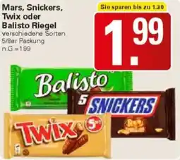 WEZ Mars, Snickers, Twix oder Balisto Riegel Angebot