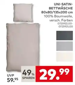 porta Uni-satin bettwäsche 80x80/135x200 cm Angebot