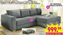 Möbel Boss Ecksofa Even mit Funktion Angebot