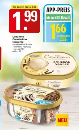 WEZ Langnese Cremissimo Eiscreme Angebot
