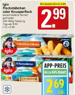 WEZ Iglo Fischstäbchen oder Knusperfisch Angebot