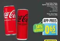 WEZ Coca Cola, Fanta, Sprite oder Mezzo Mix Angebot