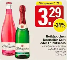 WEZ Rotkäppchen Deutscher Sekt oder Fruchtsecco Angebot