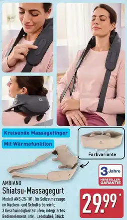 Aldi Nord AMBIANO Shiatsu-Massagegurt Angebot