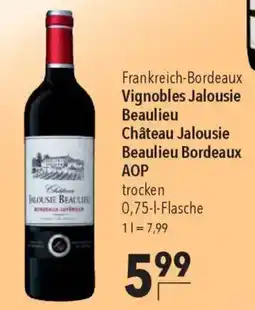 CITTI Markt Vignobles Jalousie Beaulieu Château Jalousie Beaulieu Bordeaux AOP trocken Angebot