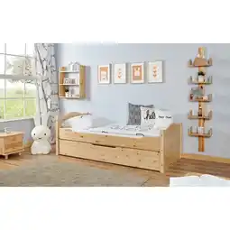 Netto Marken-Discount TiCAA Einzelbett Leni 90x200 Kiefer Natur Angebot