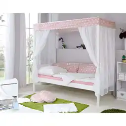 Netto Marken-Discount TiCAA Himmelbett Rosa 310 Kiefer Weiß (Rosa/Weiß Stern) Angebot