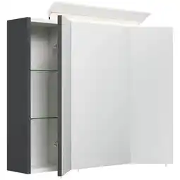 Netto Marken-Discount Spiegelschrank 75cm inkl. Design LED-Lampe und Glasböden weiss hochglanz Angebot