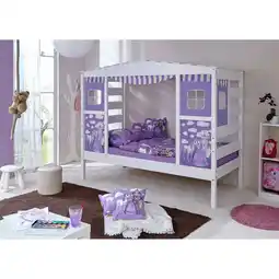 Netto Marken-Discount TiCAA Hausbett mit Bettkasten Horse Lila Kiefer Weiß Angebot