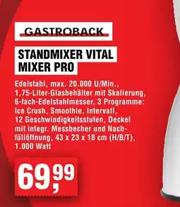 Handelshof GASTROBACK Standmixer vital mixer pro Angebot