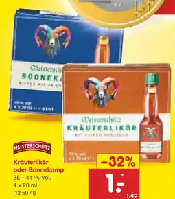 Netto Marken-Discount Meisterschutz kräuterlikör oder bonnekamp Angebot