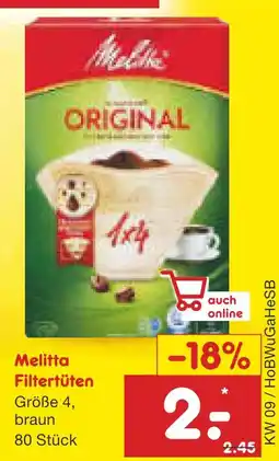 Netto Marken-Discount Melitta filtertüten Angebot