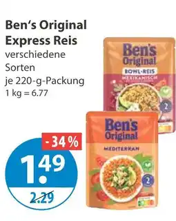 V Markt Ben's original express reis Angebot
