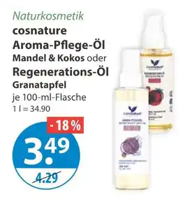 V Markt Cosnature aroma-pflege-öl mandel & kokos oder regenerations-öl granatapfel Angebot