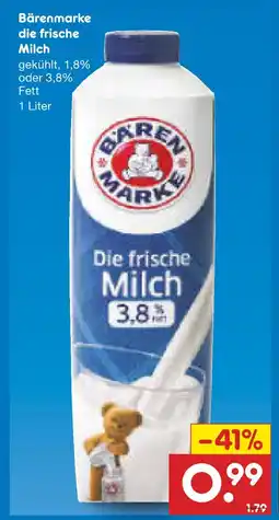 Netto Marken-Discount Bärenmarke die frische milch Angebot