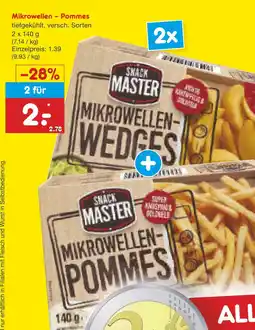 Netto Marken-Discount Snack master mikrowellen – pommes Angebot