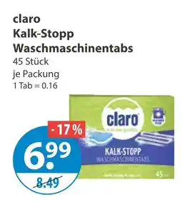 V Markt Claro kalk-stopp waschmaschinentabs Angebot