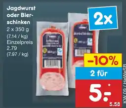Netto Marken-Discount Jagdwurst oder bierschinken Angebot