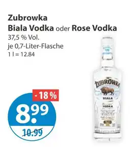 V Markt Zubrowka biala vodka oder rose vodka Angebot
